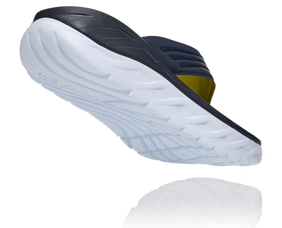 Hoka One One Sandalet Erkek Lacivert/Beyaz - Ora Recovery Flip - UP4739018